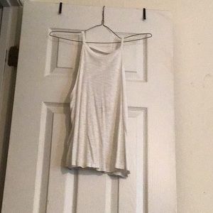 XX white tank top w cut out back